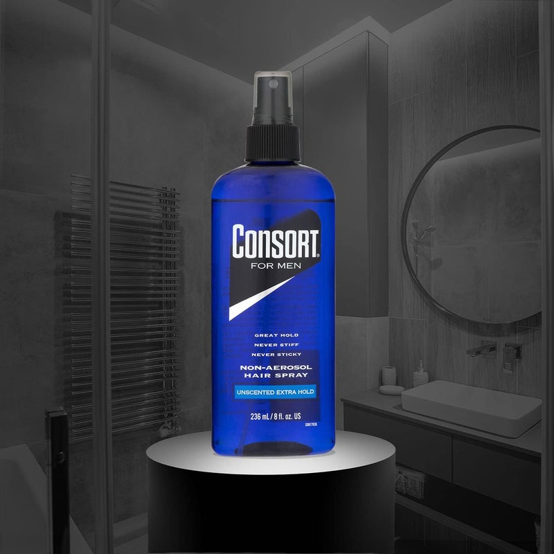 Consort Hair Spray 8oz Unscented X-Hold Pump Non-Aero (2 Pack) - Image 5
